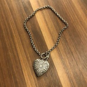 Silver Locket with toggle closure